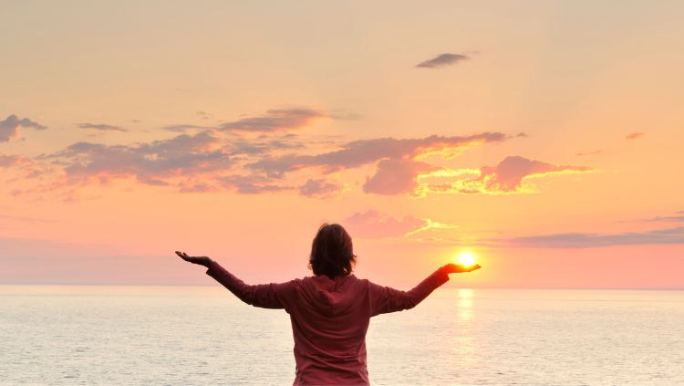 woman at sunrise