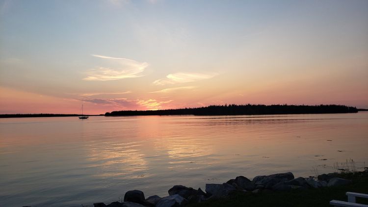 sunset from the Argyler Lodge on my  acadian shores road trip