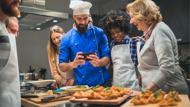 a cooking class, great for senior solo travelers