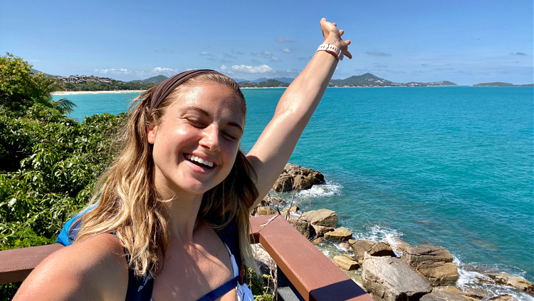 Bree Woolard by the water in Thailand