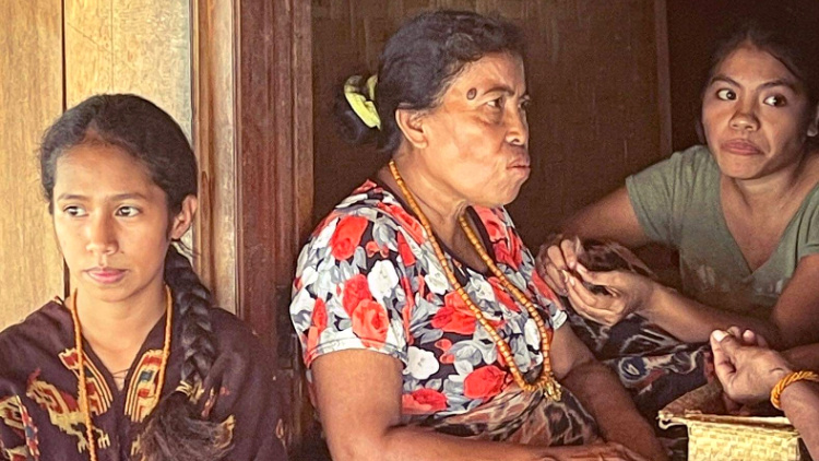 Three ladies that the author met on her solo trip to Sumba