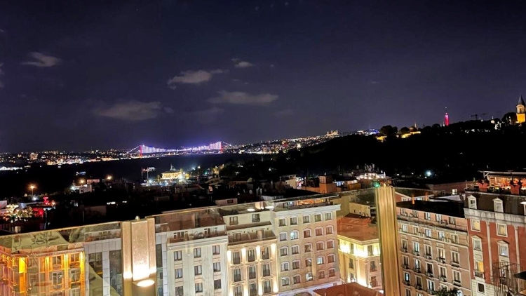 King took in Views of Istanbul over the Bosphorus Strait while discovering Turkiye solo