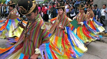 photo, image, women in costumes, festival of candelaria, puno, peru