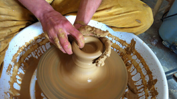 pottery class on a learning vacation, educational travel