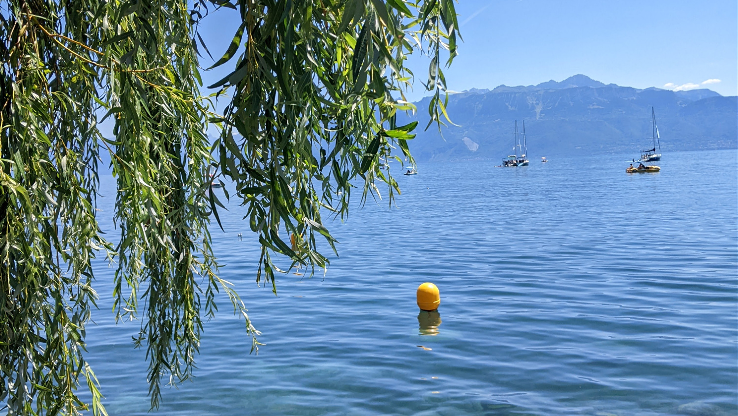 View over Lake Geneva from a solo trip to Switzerland