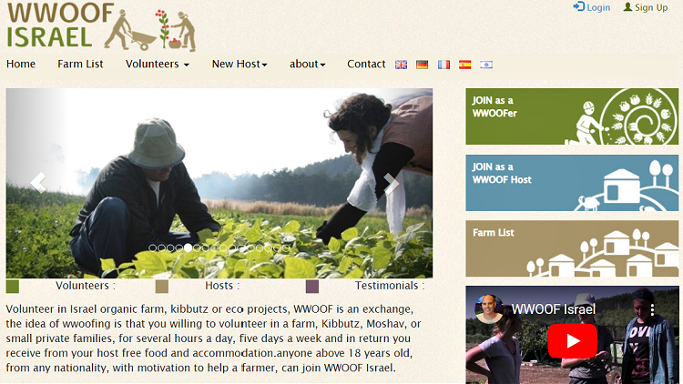 For solo travelers interested in WWOOFing, this is the homepage of WWOOF Israel