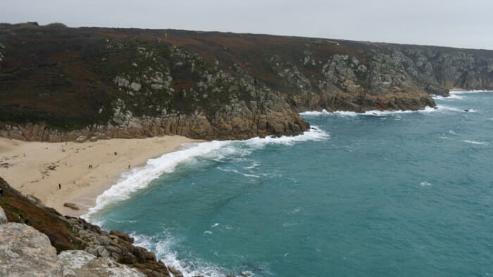 Friday, between Porthcurno and Land's End, the weather was much brighter.