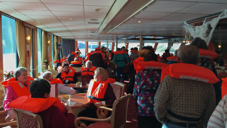 safety drill on ship