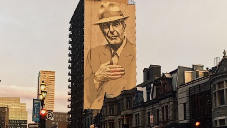 Leonard Cohen mural in Montreal